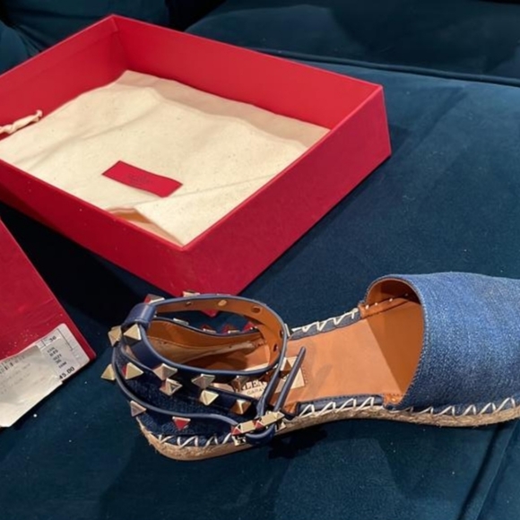 Valentino Light Denim Espadrillas Sandals Size 36 - Picture 3 of 4